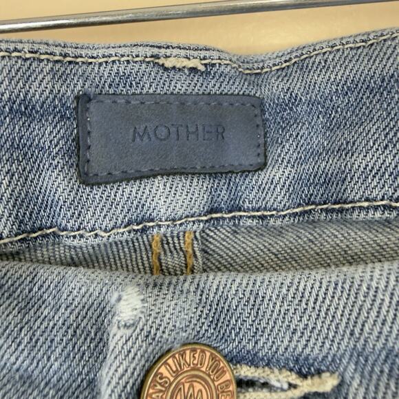 Mother Women’s High‑Waisted Looker Crop Jeans Size 26 Chatterbox Knee Rips - Picture 6 of 14